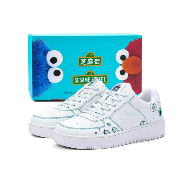 SESAME STREET Skateboard Shoes Unisex Low Top Blackberry/Moonlit Blue/Strawberry Red/Litchi White-18