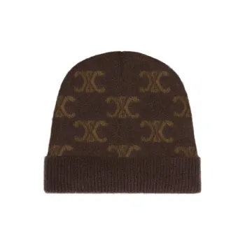 CELINE Beanie In Monogram Wool Cashmere And Silk