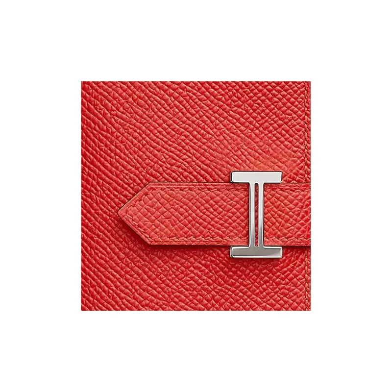 HERMES Bearn Epsom Calfskin Card Holder Women's Field Orange-2