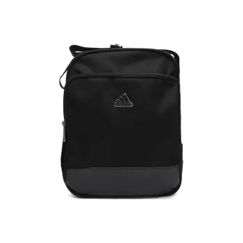 Adidas Polyester Polyurethane Synthetic Leather Crossbody Bag Unisex Black
