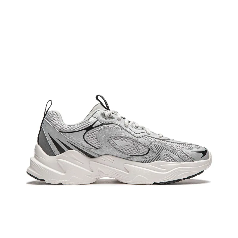 LiNing Meteor Cushioning, Slip Resistant, Abrasion Resistant Support Low Top Casual Shoes Men's Silver Gray-1