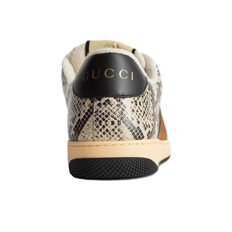 GUCCI Screener Distressed Shoes Low Top Skateboard Shoes Women's Multicolor-3