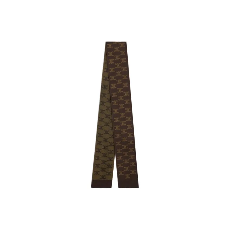 CELINE Silk Scarves Women's Brown-1