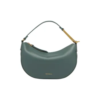 COCCINELLE Grained Leather Shoulder Bag Crossbody Bag Handbag Small Size Women's Feather Skirt Sweet Blue/Green