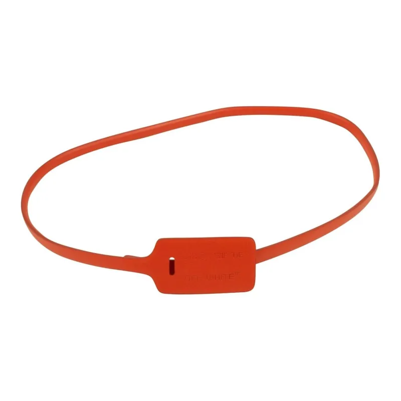 OFF-WHITE Logo Design Leather Belts Women's Orange --0