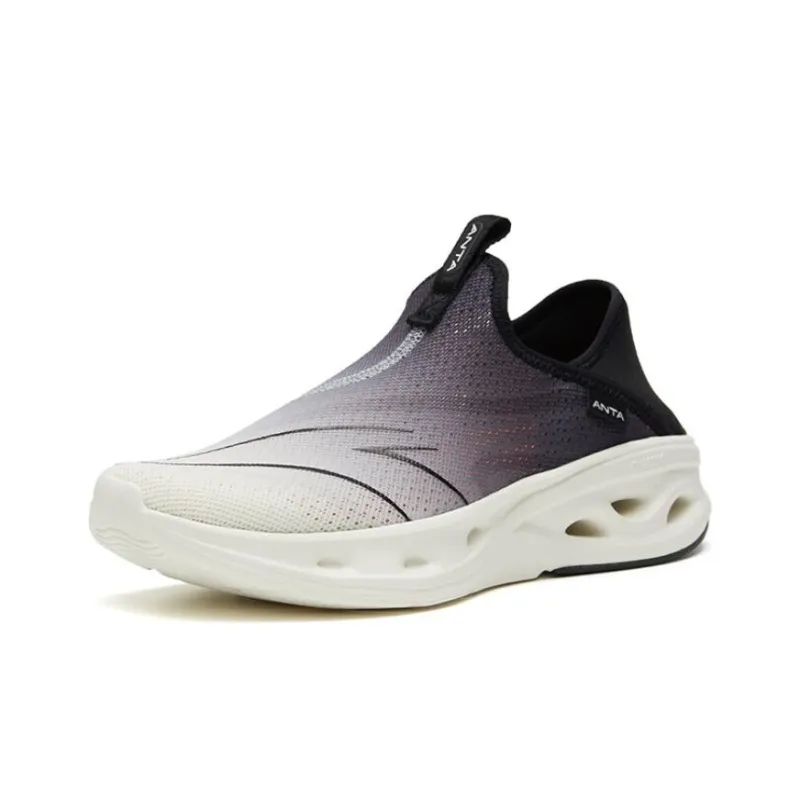 Anta Breathable Lightweight Low Top Casual Shoes Women's Black White-1