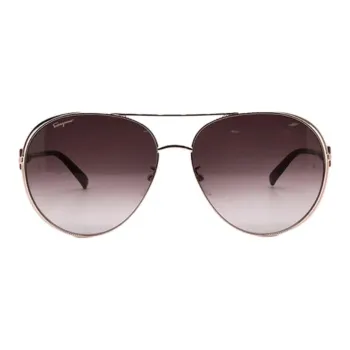 FERRAGAMO Plate And Metal Aviator Sunglasses Women's Gold