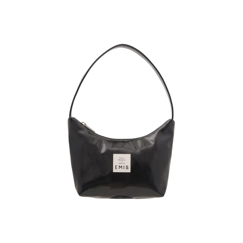 Emis Polyurethane Vagabond Bag Shoulder Bag Women's Black-0