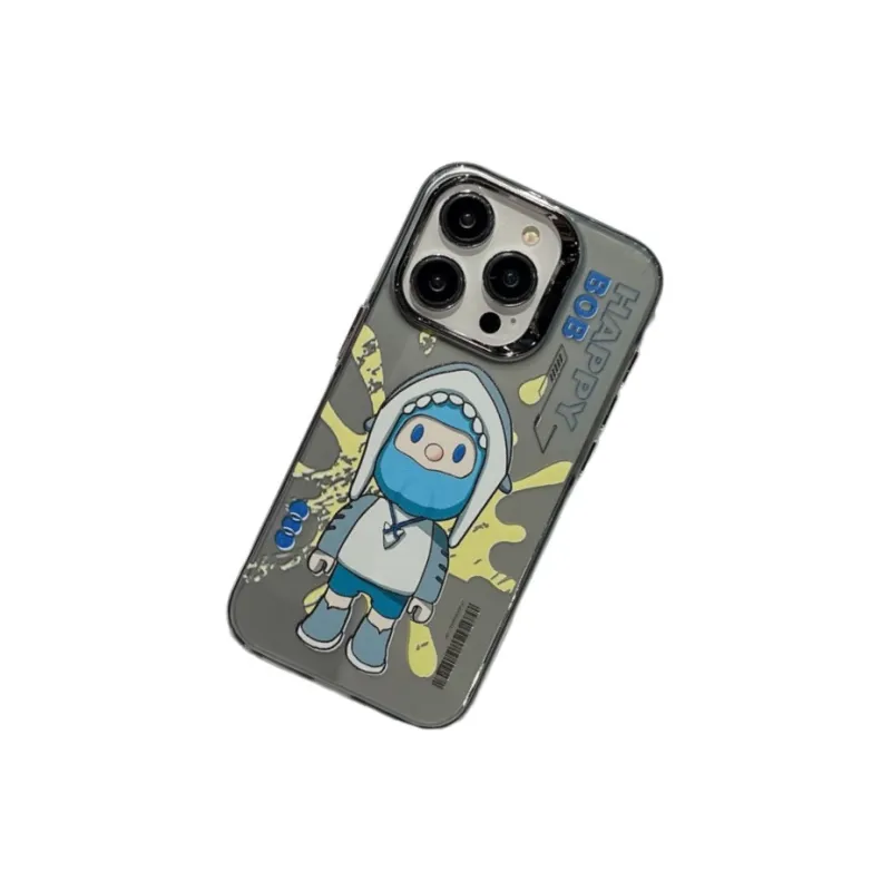 Dis Cat TPU Material Oil Painting Machine Made Bear Phone Cases Compatible With IPhone 12/13/14/15/Pro/Mac-1