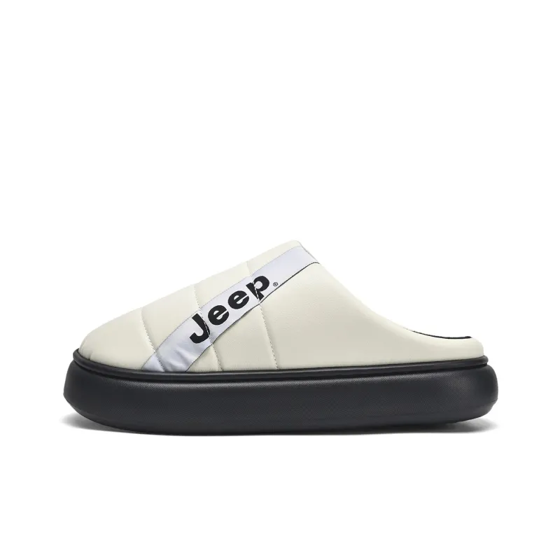 Jeep Wrap toe Slippers Men's White-0
