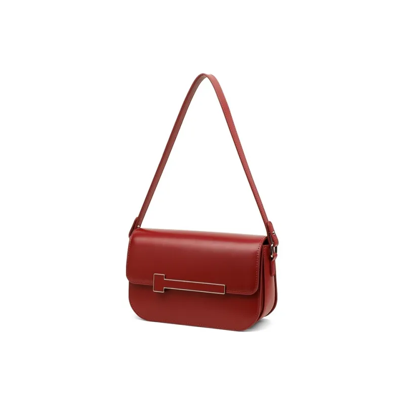 Teenmix Cow Leather Tofu Bag Small Square Bag Underarm Crossbody Bag, Shoulder Bag Regular Women's Brown/Black/Red-30
