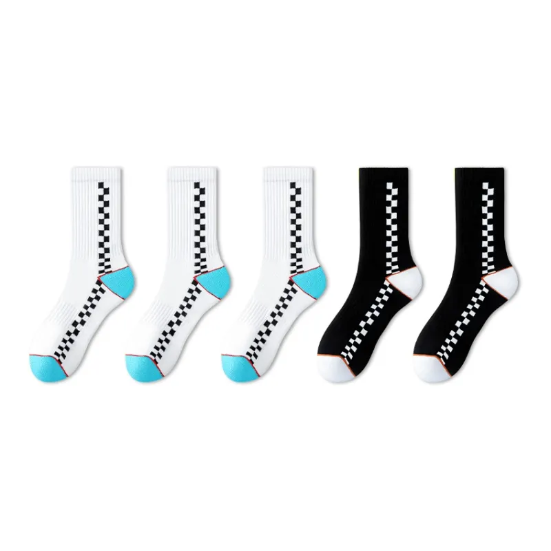 LUOLIAN Mid Calf Socks Unisex 5 Pack-12