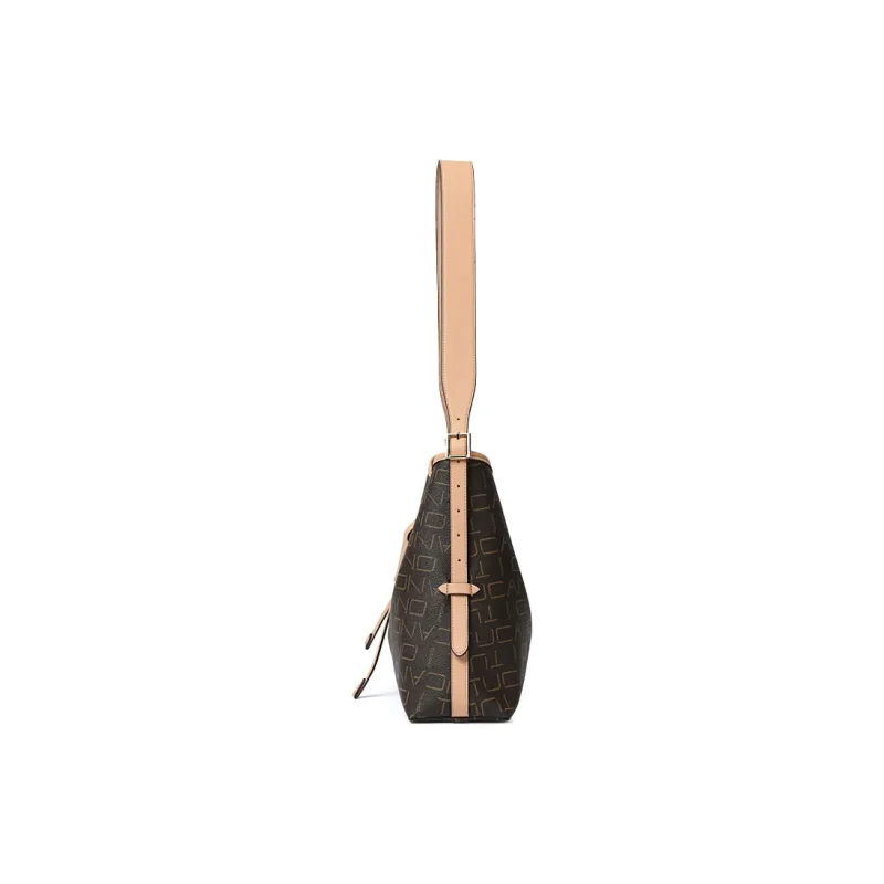 TUCANO PU & PVC Tote Bag, Shopping Bag, Crossbody Bag, Shoulder Bag Regular Women's Coffee/Khaki Brown-3