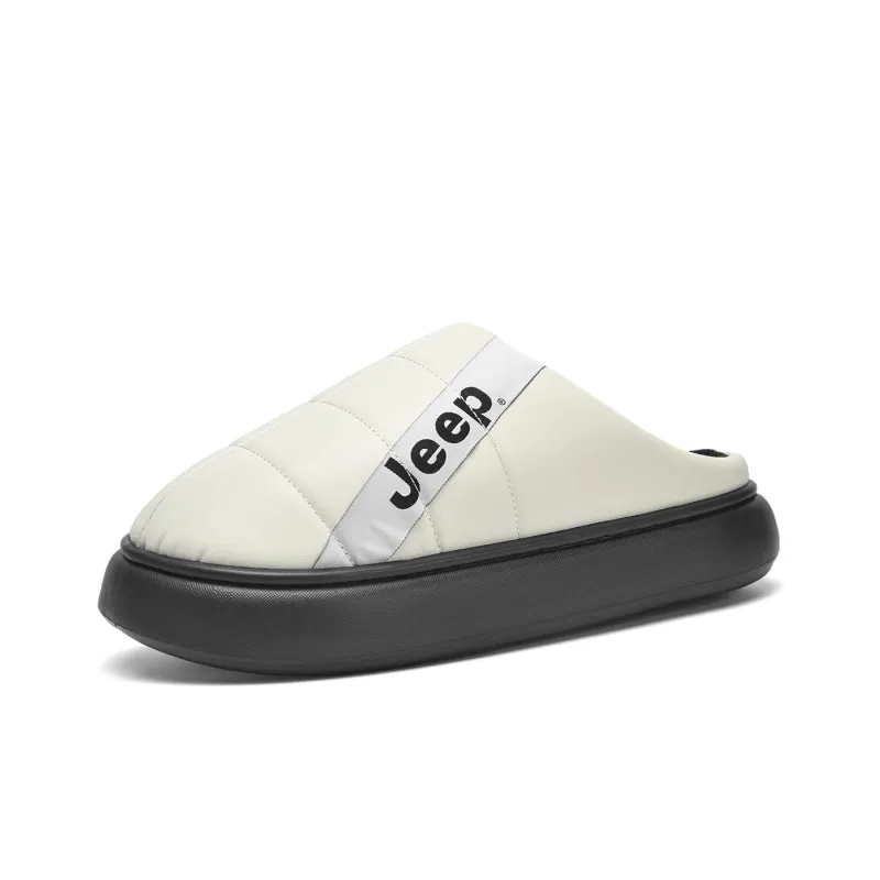 Jeep Wrap toe Slippers Men's White-1