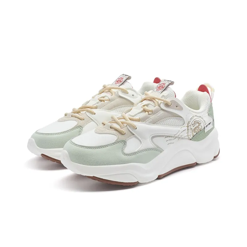 XTEP Casual Shoes Women's Low Top Sail White/Cream Green/Mountain Green-3
