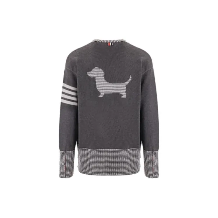 THOM BROWNE 4 Bar Striped Knit Cardigan-1