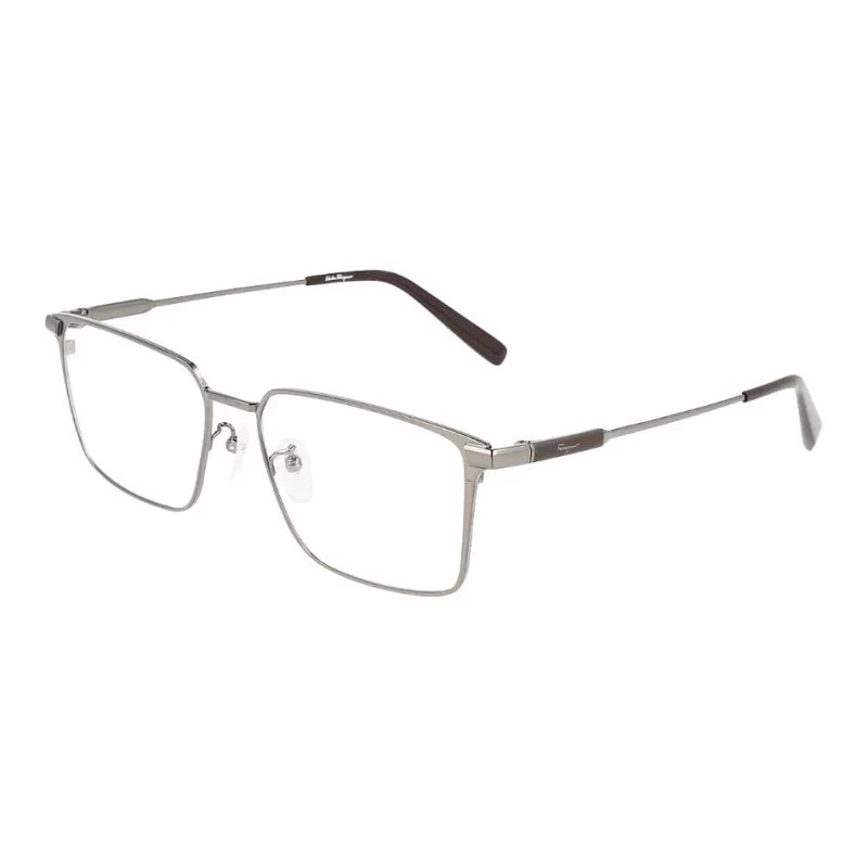 FERRAGAMO   Irregular Shape Eyeglass Frames Men's Gray-0