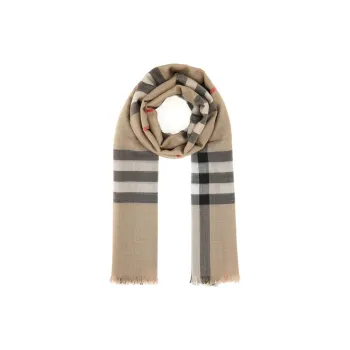 Burberry Checked Frayed Edge Scarf