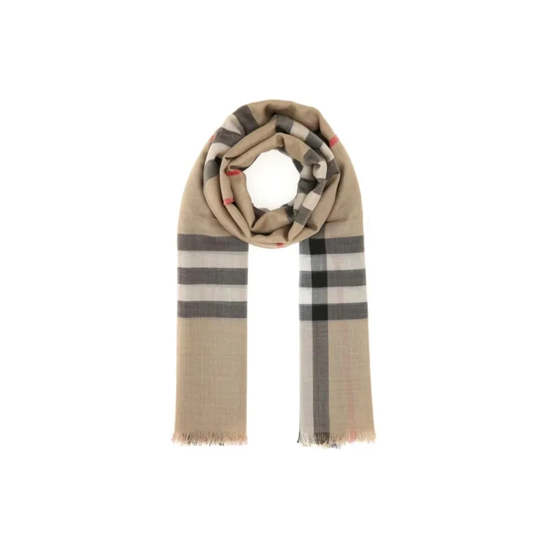 Burberry Checked Frayed Edge Scarf-0
