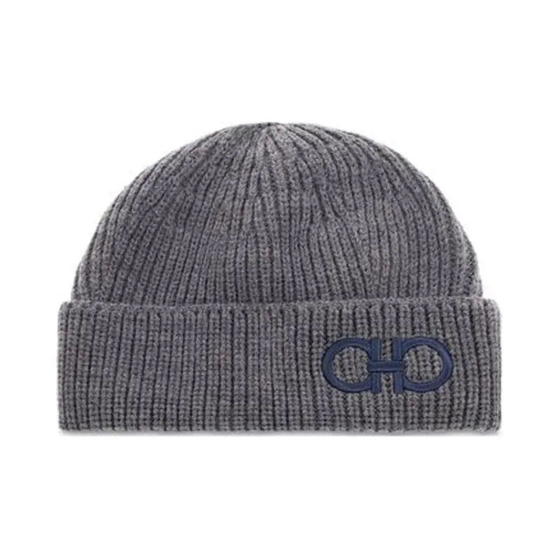 FERRAGAMO Wool Beanies Men's Gray-0