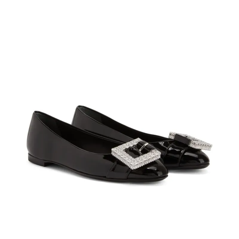 Giuseppe Zanotti Buckle detail Leather Balarina Shoes Women's-2