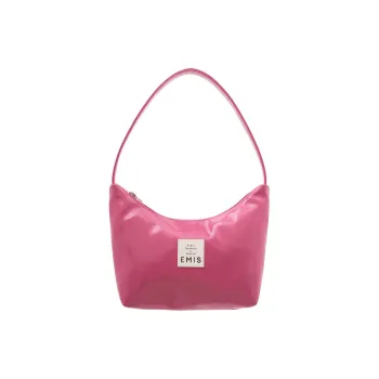 Emis Polyurethane Hobo Bag, One Shoulder Handbag Regular Women's Magenta