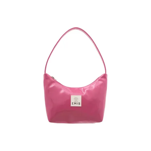 Emis Polyurethane Hobo Bag, One Shoulder Handbag Regular Women's Magenta