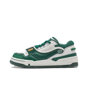 LiNing 001 BTC MEGA Slip Resistant Cushioning Wear Resistant Support Low Top Skateboard Shoes Women's White Green