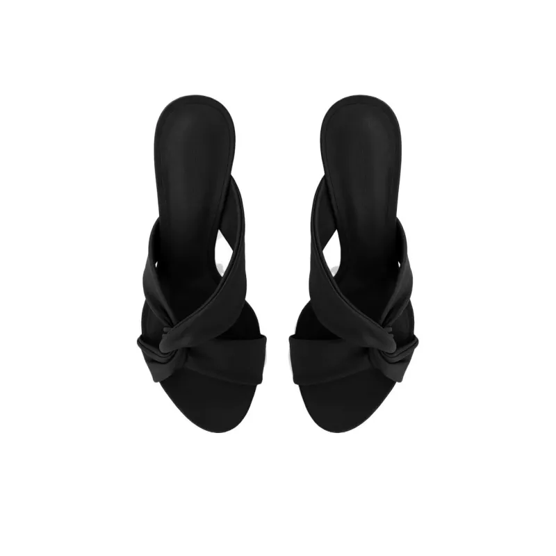 STUDIO AMELIA Rubber Sole Slide Slippers Women's Black-4