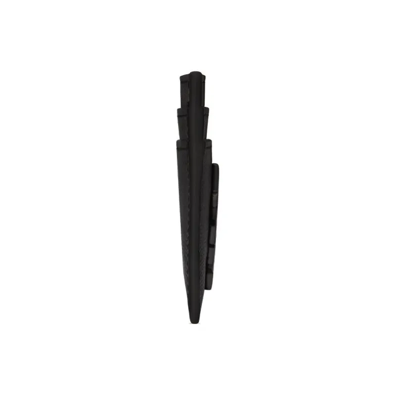 SAINT LAURENT MonogramCASSANDRE Grained Embossed Leather Card Clip Card Holder Men's Black-2