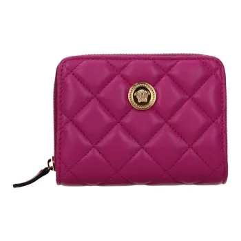 VERSACE Leather Wallet Women's Fuchsia