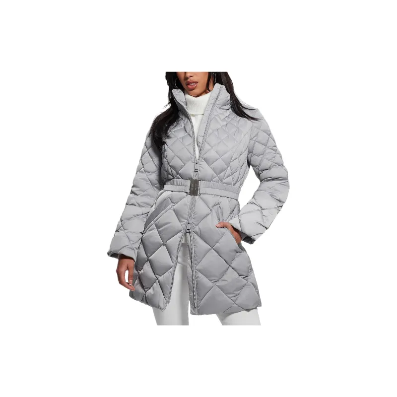 GUESS Eco Olga Quilted Down Jacket Jackets Coats Women's Silver-1
