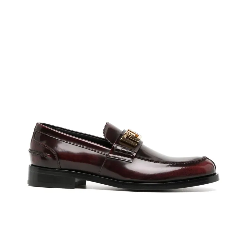 VERSACE Greca Leather Loafers-1
