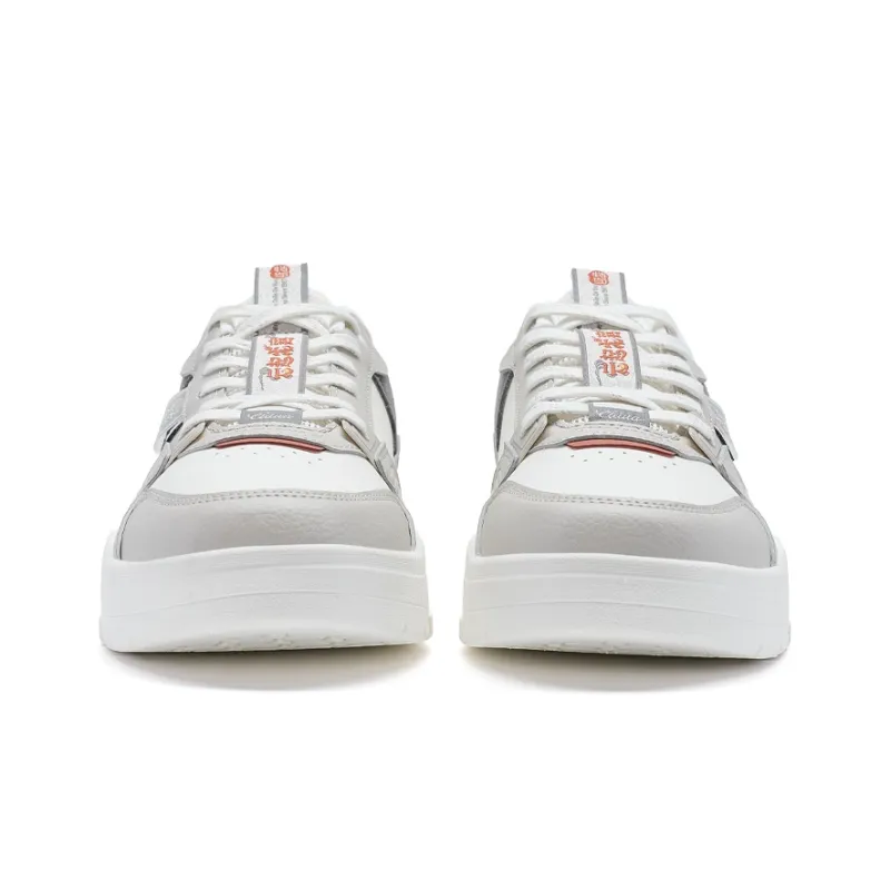 XTEP New Year Collection Slip Resistant Low Top Skateboard Shoes Men's Gray White-4