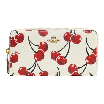COACH Accordion Wallet Leather Long Wallets Women's White