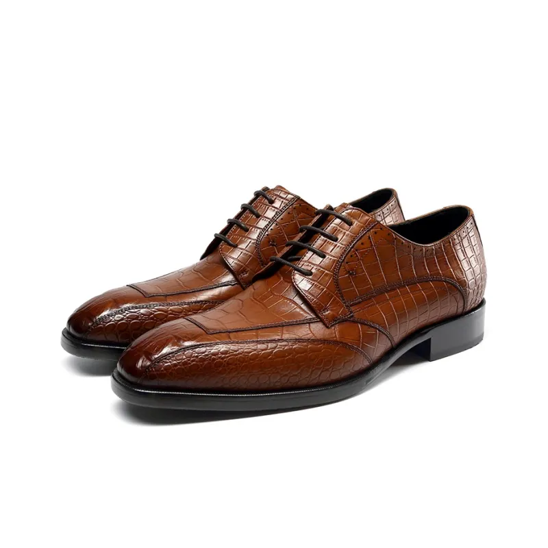 Satchi Dress Shoes Men's Yellow Brown 3CM-2