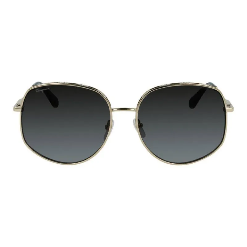 FERRAGAMO Round Sunglasses Men's Gold-1