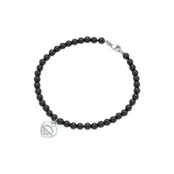 TIFFANY & CO. Sterling Silver Onyx Bracelets Women's Black