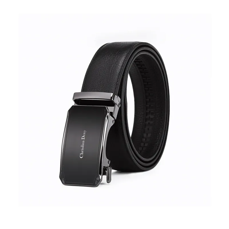Chrisdien Deny Automatic Buckle Business High Quality Feel Belt Men's Black Width  3.8cm-0