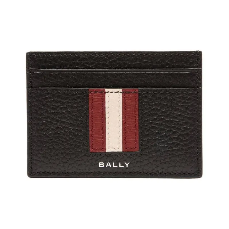 BALLY Grain Leather Wallet, Card Holder Men's Black-0
