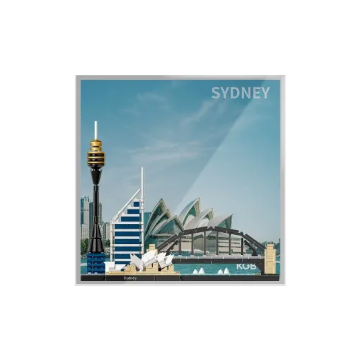 KGBOX Building Block City Skyline Acrylic One Piece Storage Picture Frame Transparent Display Case Model Accessories-3