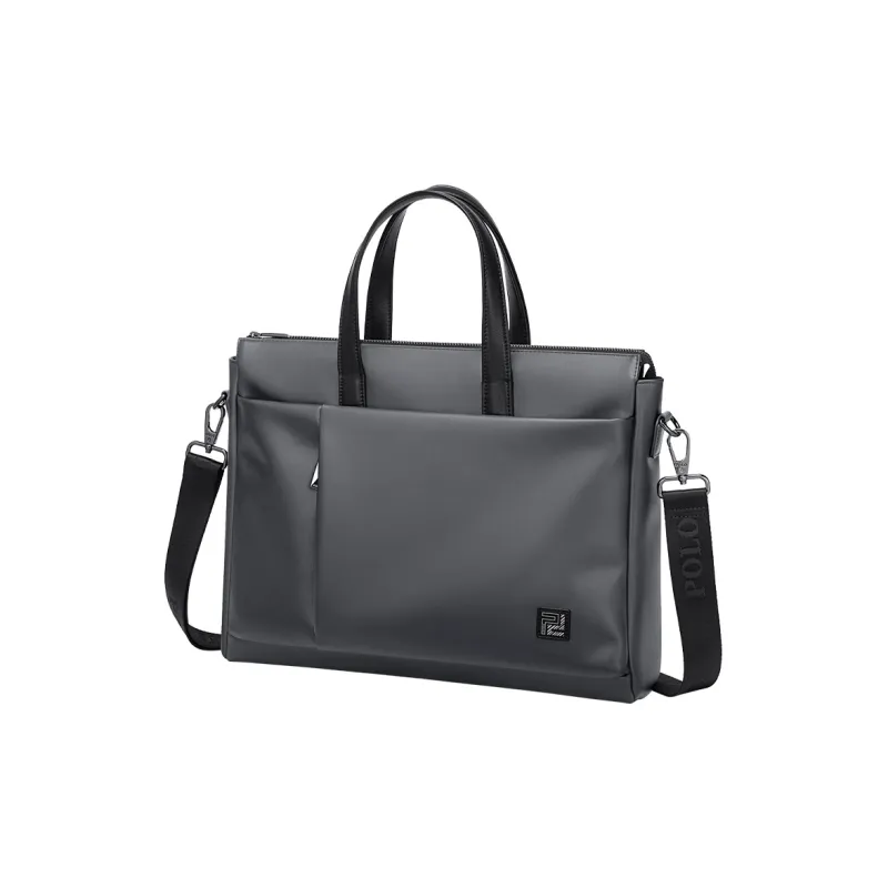 POLO Synthetic Leather Crossbody Bag Briefcase Tubas Men's Black/Gray-7