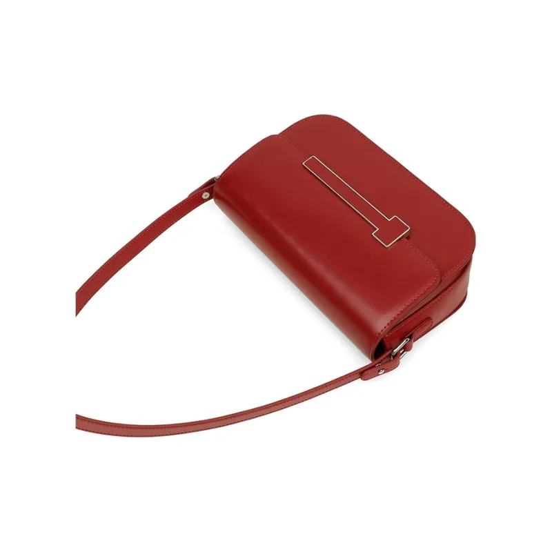 Teenmix Cow Leather Tofu Bag Small Square Bag Underarm Crossbody Bag, Shoulder Bag Regular Women's Brown/Black/Red-31