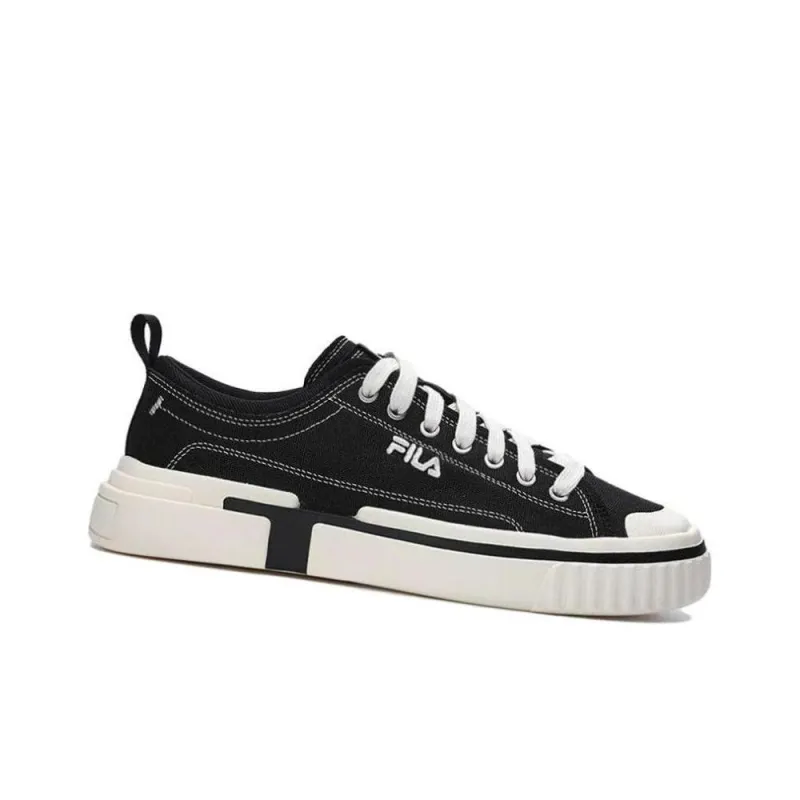 FILA Canvas Low Skate Shoes 'Black White' Women's-1