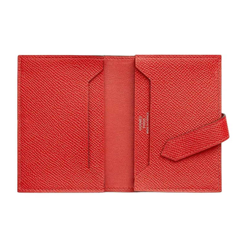 HERMES Bearn Epsom Calfskin Card Holder Women's Field Orange-1