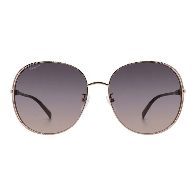 FERRAGAMO Irregular Shape Sunglasses Women's Gold-1