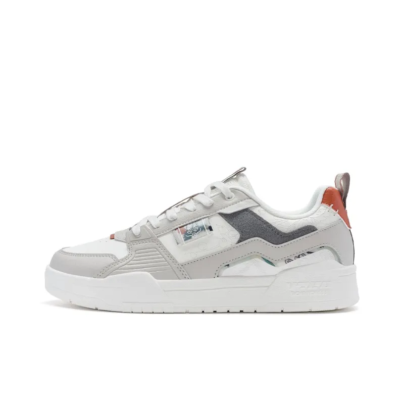 XTEP New Year Collection Slip Resistant Low Top Skateboard Shoes Men's Gray White-0