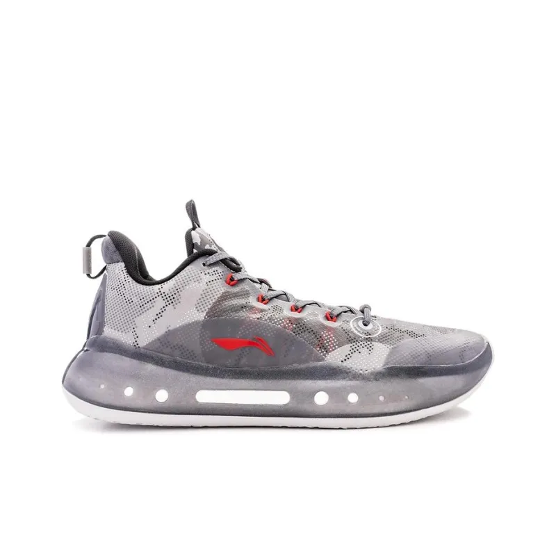 Aape x LiNing YuShuai 14 Boom Low Cushioning Wear Resistant Low Top Basketball Shoes Men's Haze Gray-1