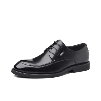 GZZ Dress Shoes Men Low Top Black