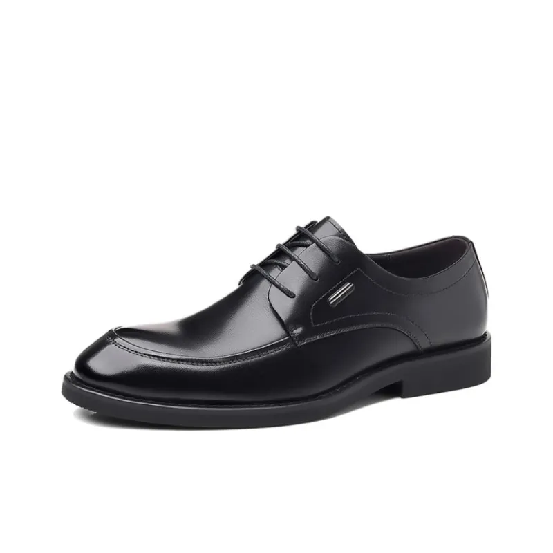 GZZ Dress Shoes Men Low Top Black-0